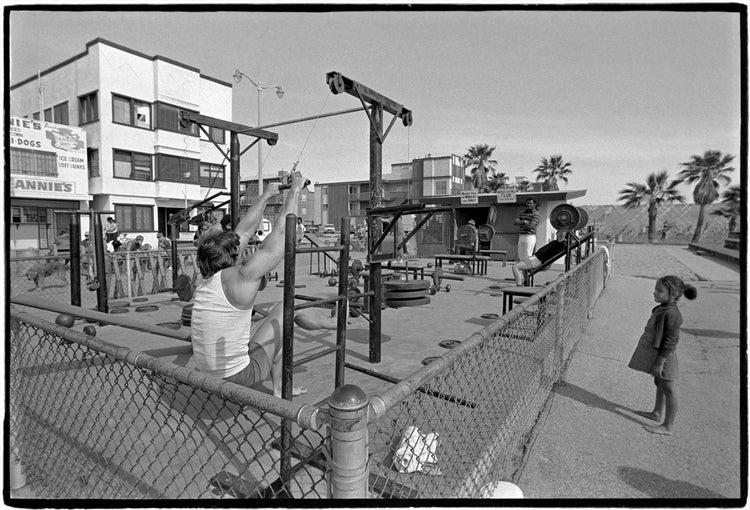 Arnold Schwarzenegger, Original Gold's Gym & Muscle Beach, Venice, CA 1976 - Morrison Hotel Gallery