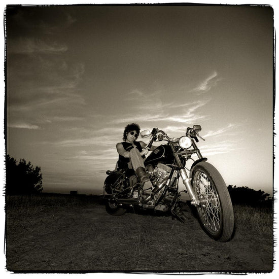 Bob Dylan on His Bike, 1985 - Morrison Hotel Gallery