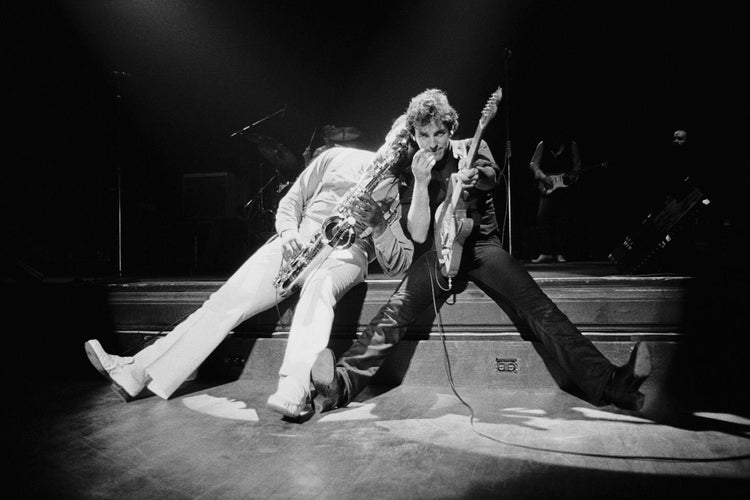 Bruce Springsteen and Clarence Clemons Sitting on Stage Performing, 1978 - Morrison Hotel Gallery