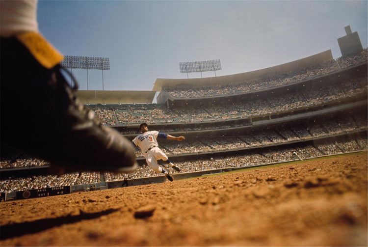 Willie Davis Sliding into Second Base - Morrison Hotel Gallery